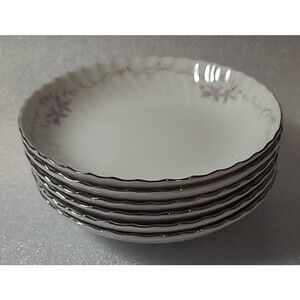 6 - Genuine Porcelain China Gold Standard Pink Rose 5 1/2" Fruit Bowl Japan Lot